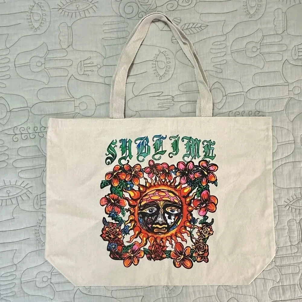 NWOT Sublime Canvas Farmers Market Graphic Tote Bag Purse